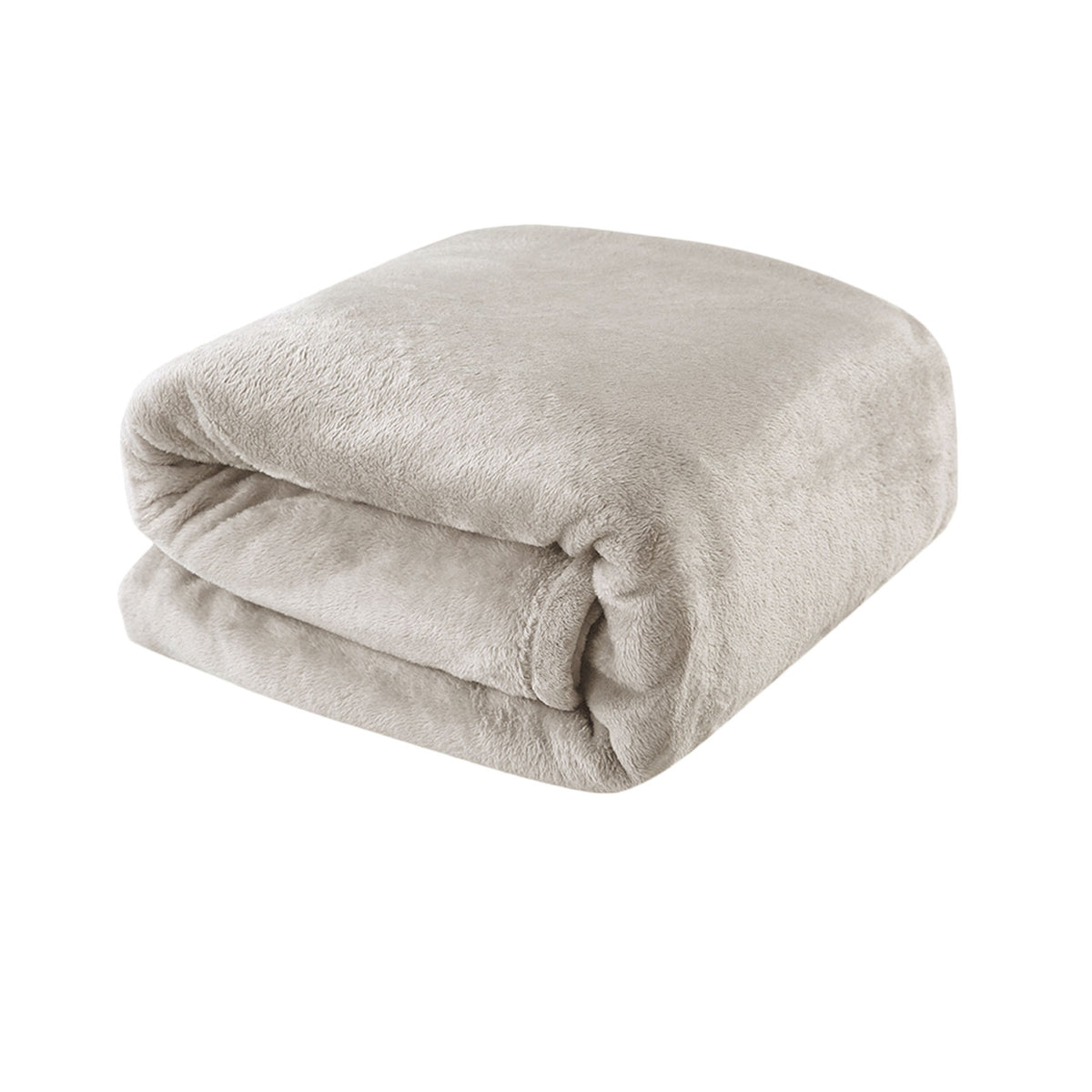 Light Weight Coral Fleece Blanket | Oatmeal | Queen/King