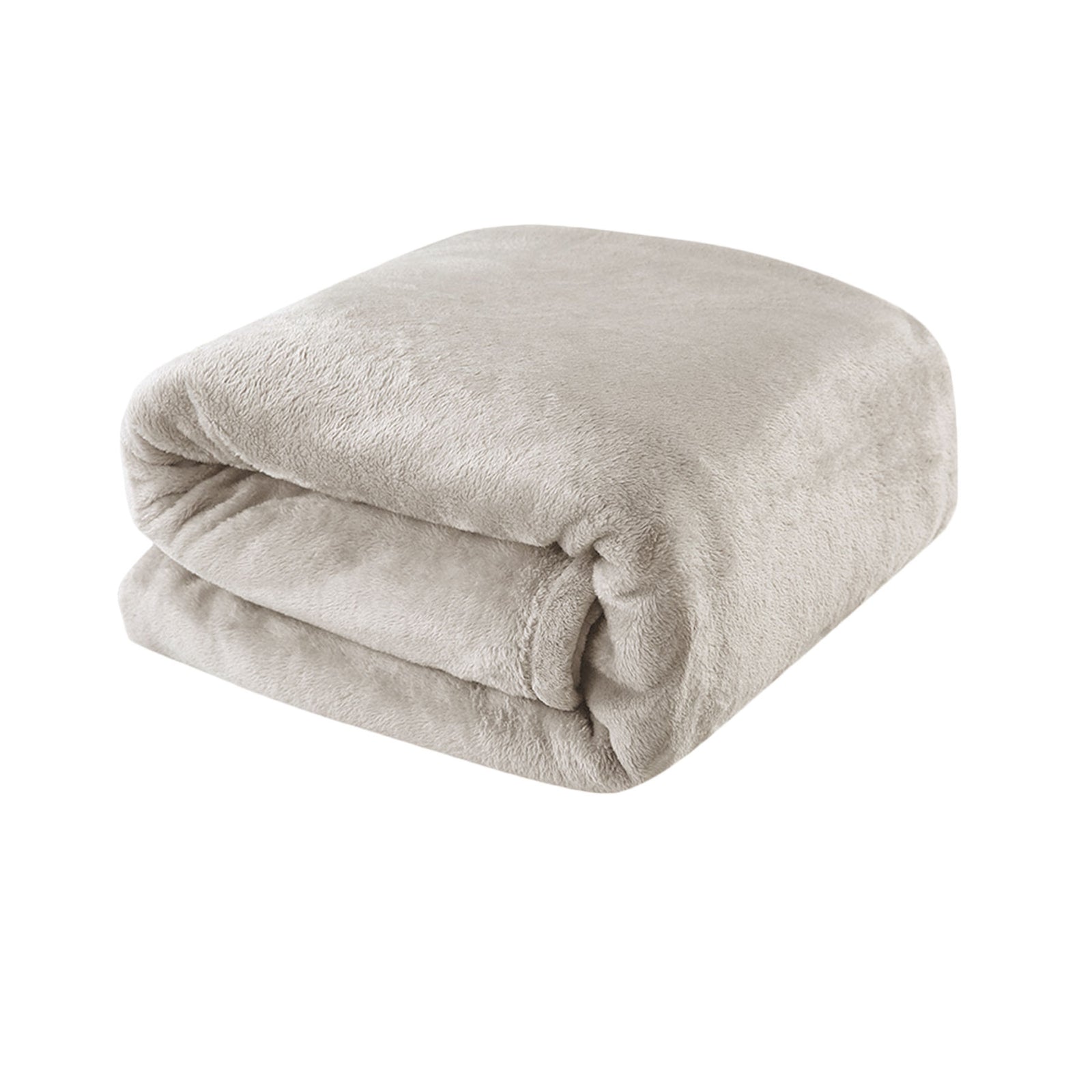 Light Weight Coral Fleece Blanket | Oatmeal | Queen/King