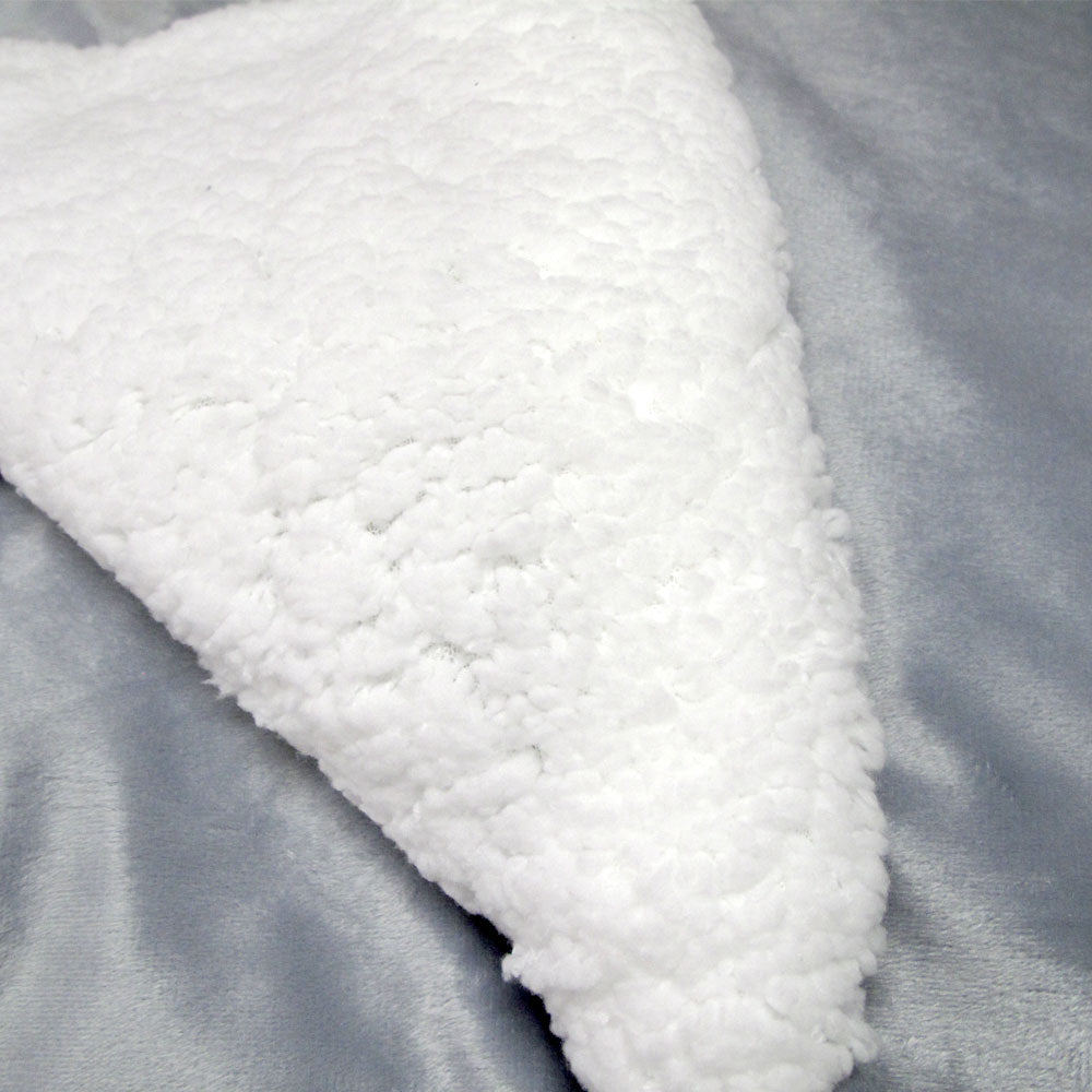 3 Piece Ultra-soft Micro Mink Comforter Set | Queen | Sherpa Reverse | Sky