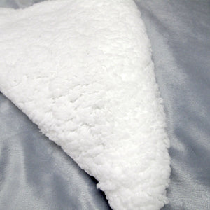 3 Piece Ultra-soft Micro Mink Comforter Set | Queen | Sherpa Reverse | Sky