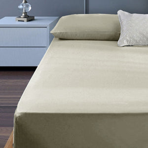 400TC Cotton Percale Combo Set | King Single | 50cm Wall | Taupe