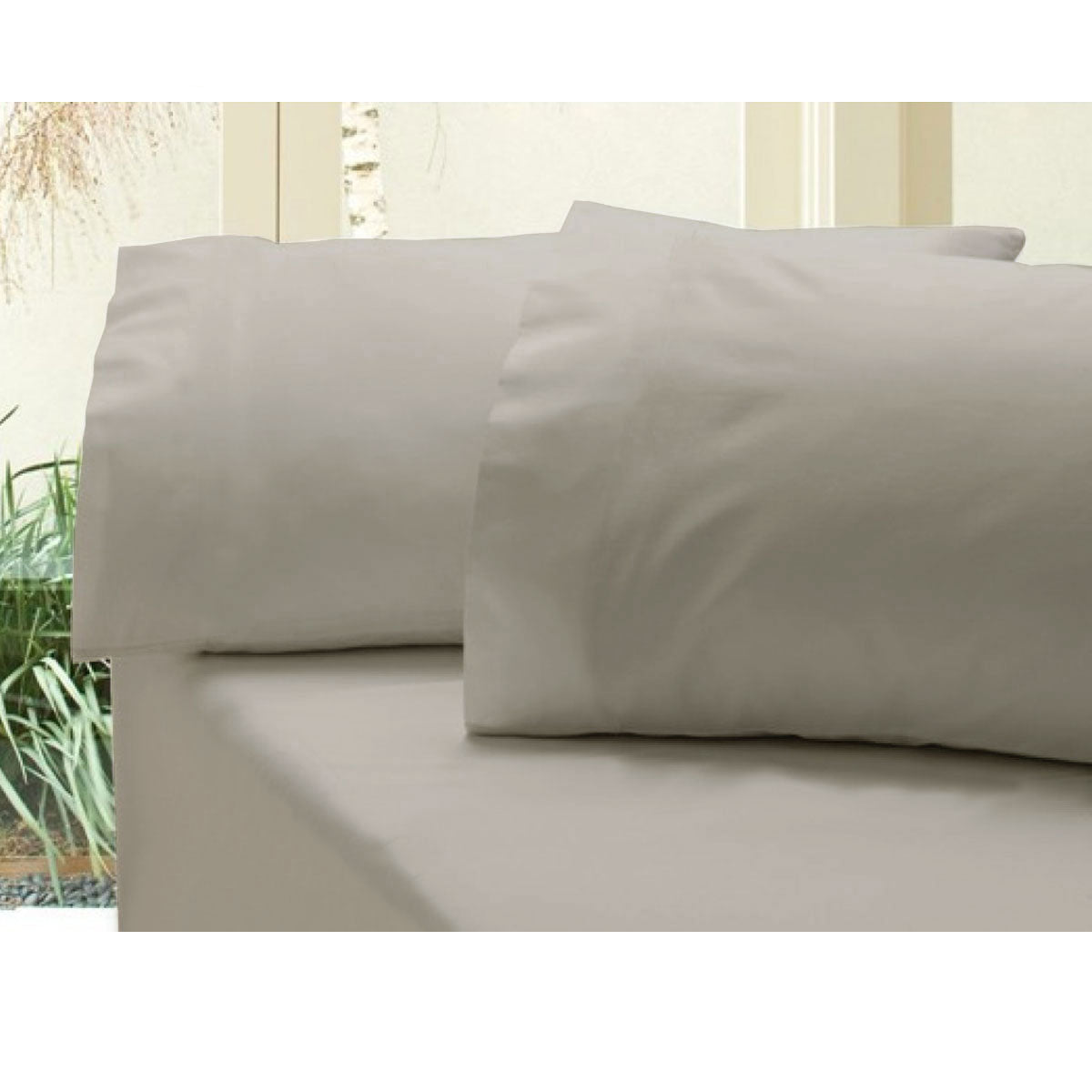 Revive | 400TC Cotton Sateen Combo Set | Double | Bone Grey