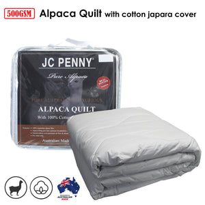500GSM Alpaca Quilt with Cotton Japara Cover - Double