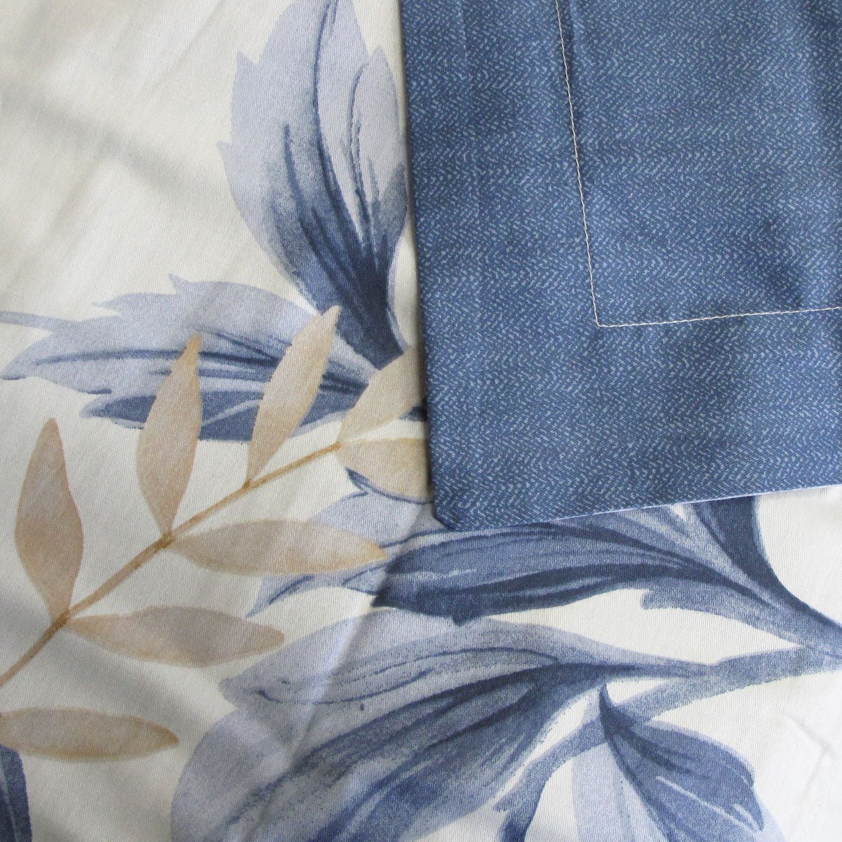 300TC Carolyn Blue Reversible Cotton Quilt Cover Set | Queen