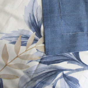 300TC Carolyn Blue Reversible Cotton Quilt Cover Set | Queen