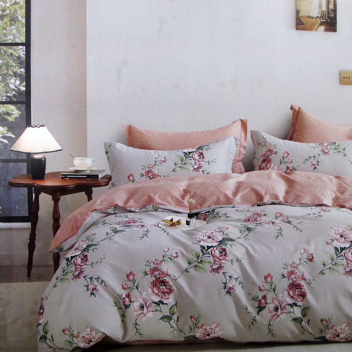 300TC Caterina Reversible Cotton Quilt Cover Set | King