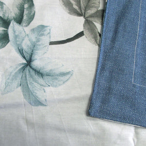 300TC Milla Blue Reversible Cotton Quilt Cover Set | King