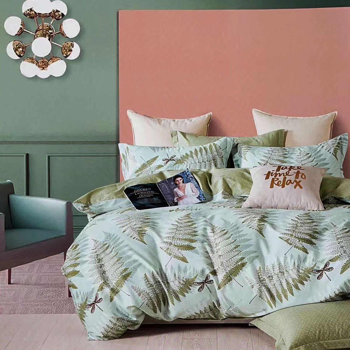 Echuca House 100% Cotton Reversible Quilt Cover Set | Queen