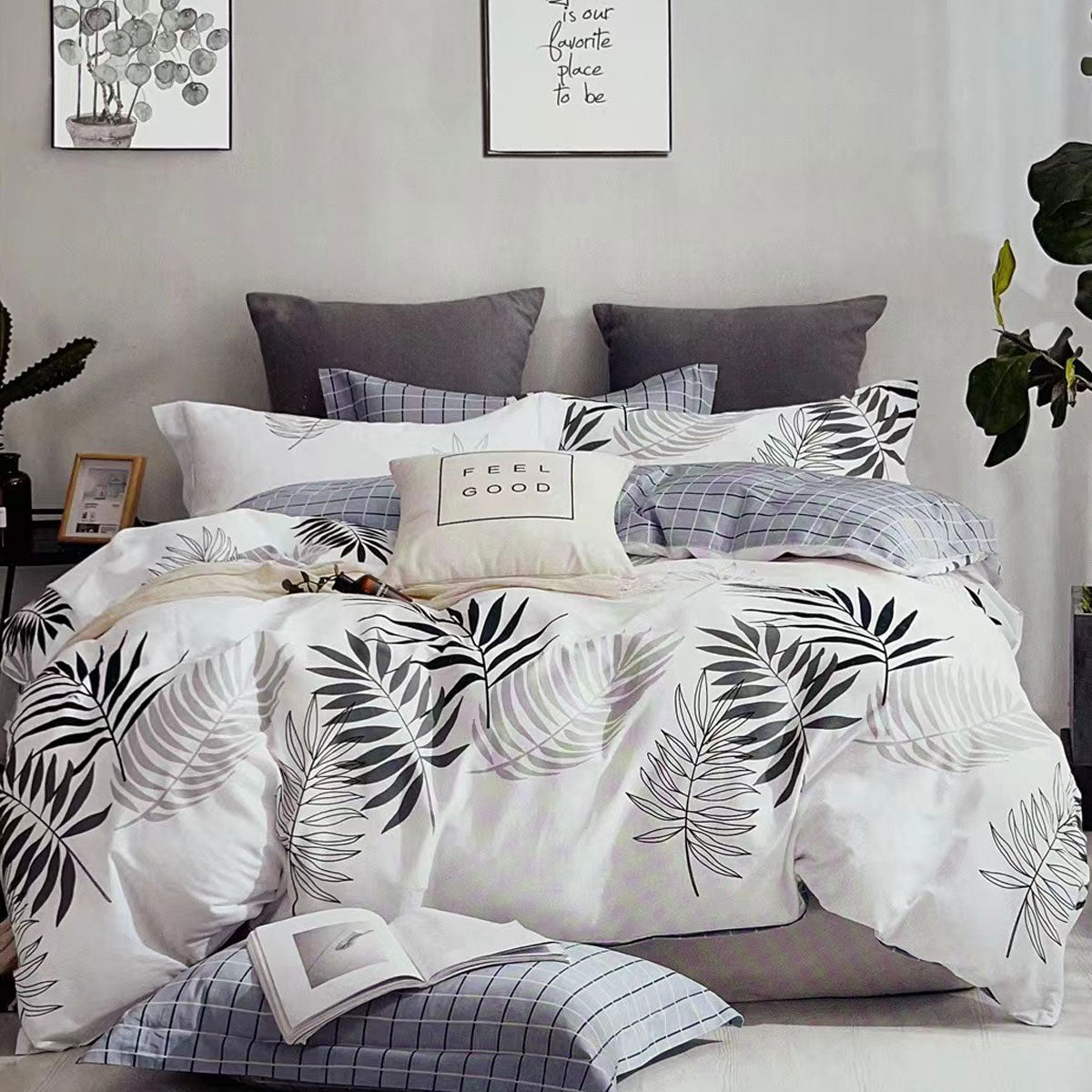 Fernwood 100% Cotton Reversible Quilt Cover Set | Queen