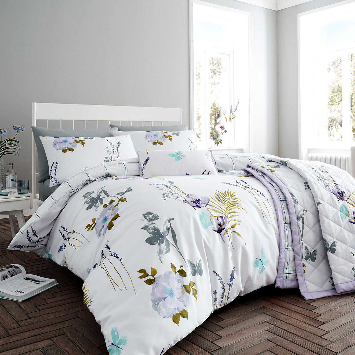 Flora | Lilac | Quilt Cover Set | Super King