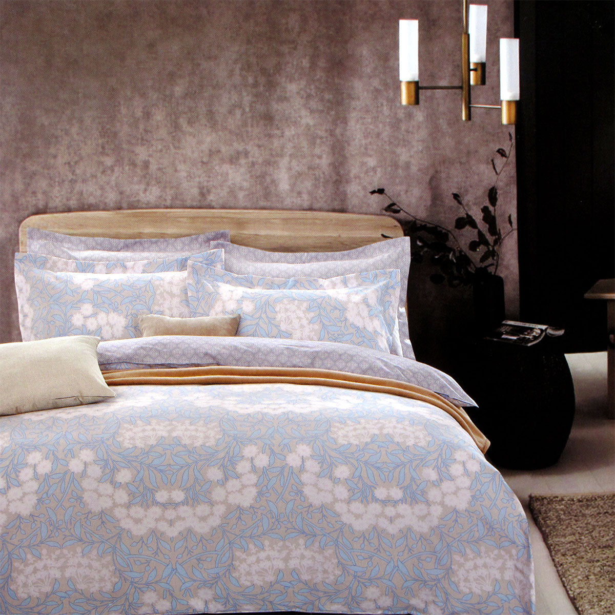 250TC Florence Cotton Reversible Quilt Cover Set | Queen