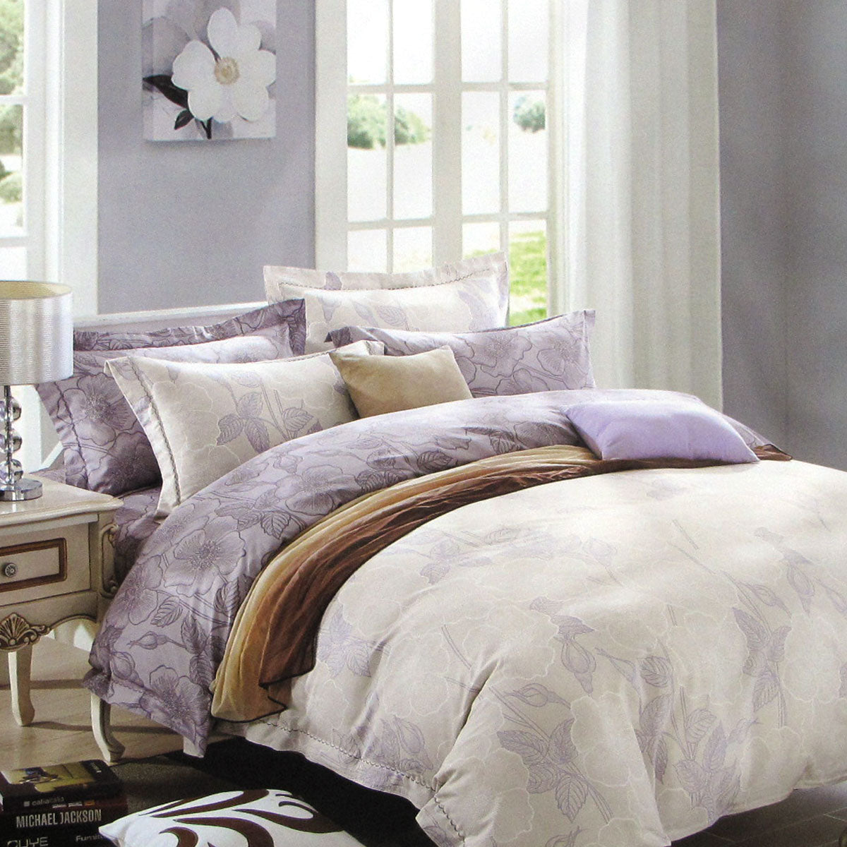 250TC Gilmore Cotton Reversible Quilt Cover Set | Queen