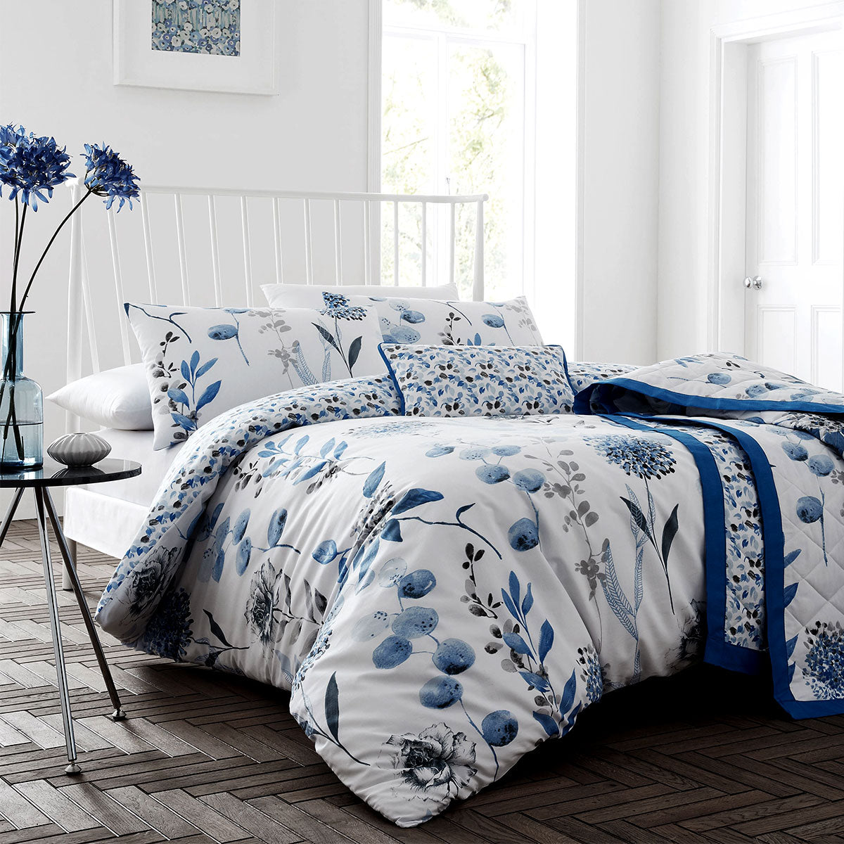 Ink Floral | Blue | Quilt Cover Set | Queen