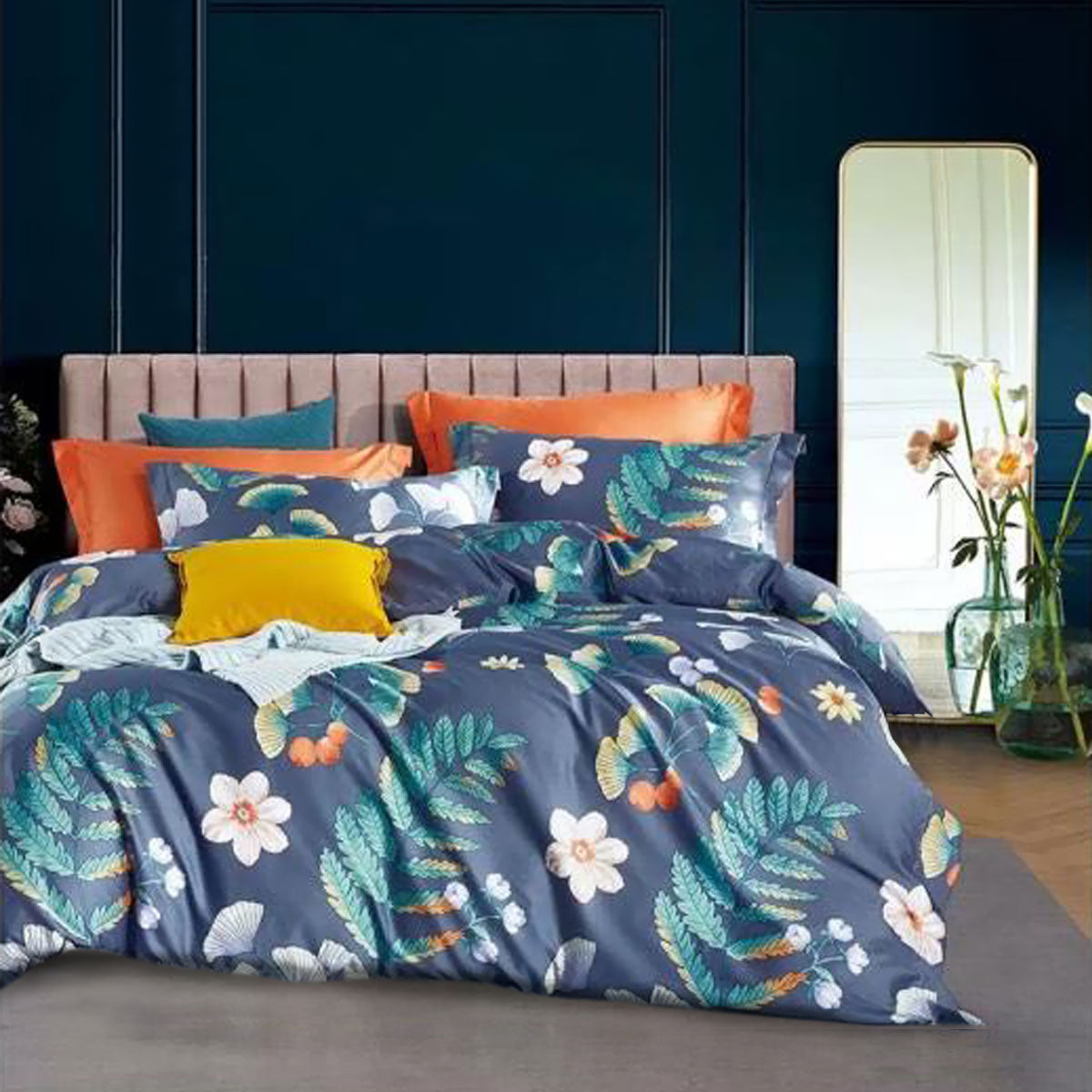 400TC Cotton Sateen | Quilt Cover Set | Mirade Garden | Queen