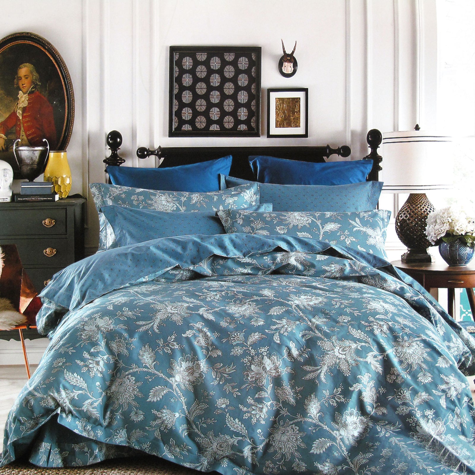 250TC Oliver Cotton Reversible Quilt Cover Set | Queen