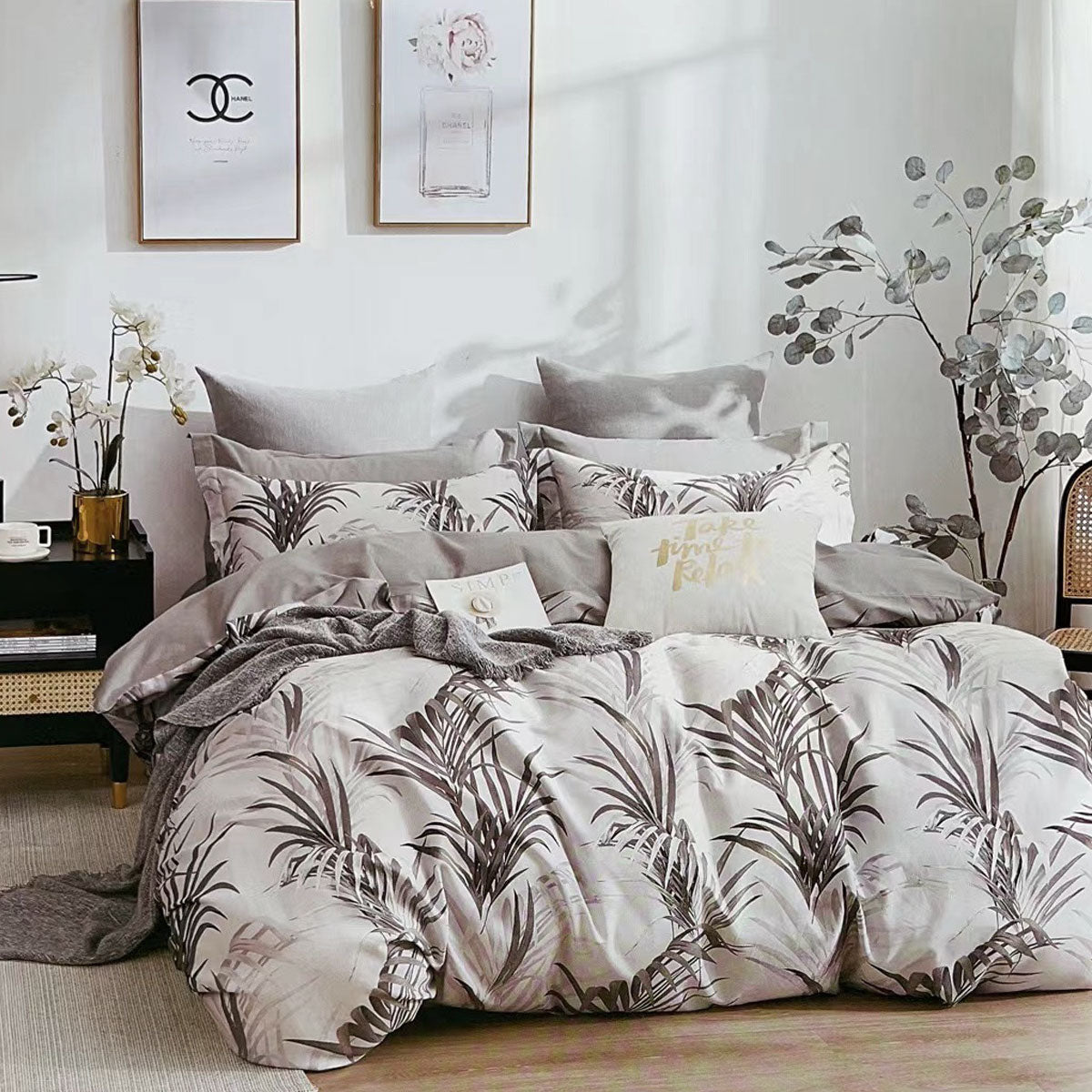 Palm Bay 100% Cotton Reversible Quilt Cover Set | Queen