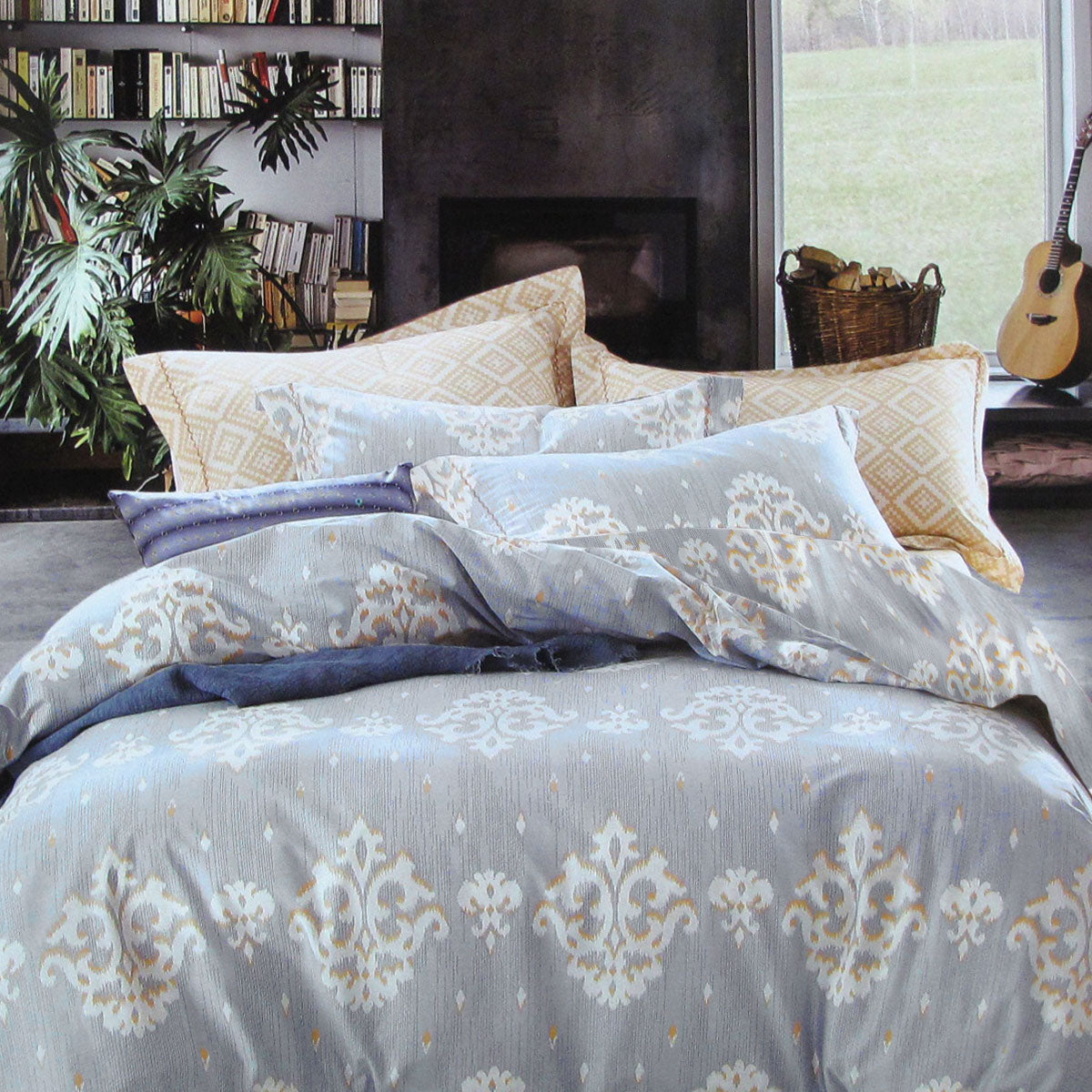 250TC Royal Damask Cotton Quilt Cover Set | Queen