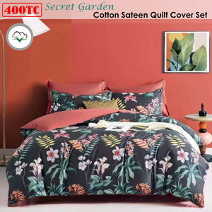 400TC Cotton Sateen | Quilt Cover Set | Secret Garden | King