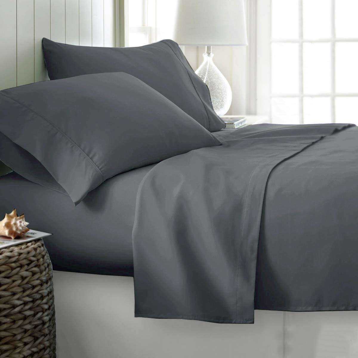 400TC Cotton Sateen Sheet Set | King | Grey