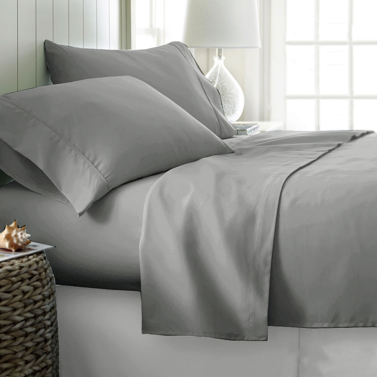400TC Cotton Sateen Sheet Set | King | Silver