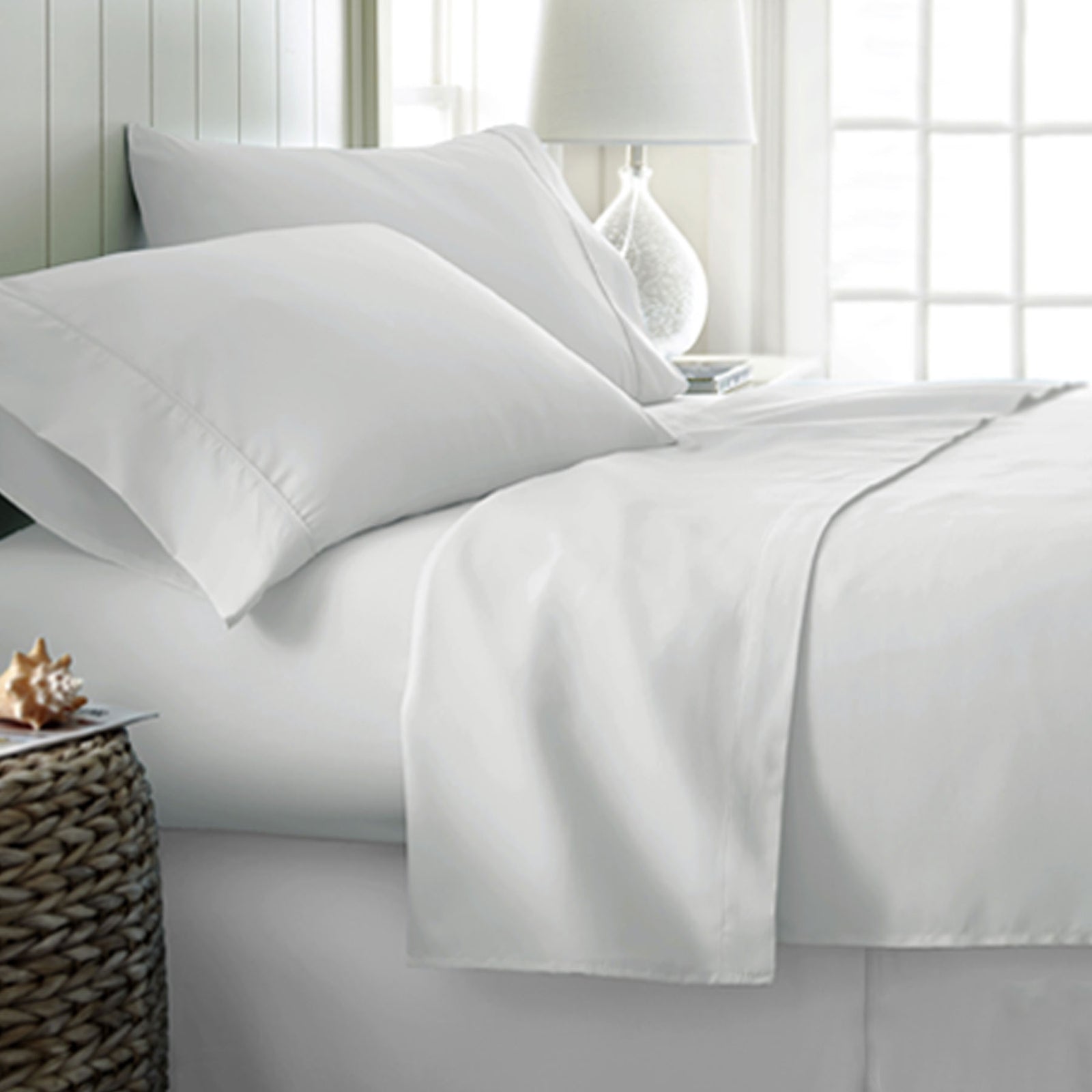 400TC Cotton Sateen Sheet Set | Queen | White