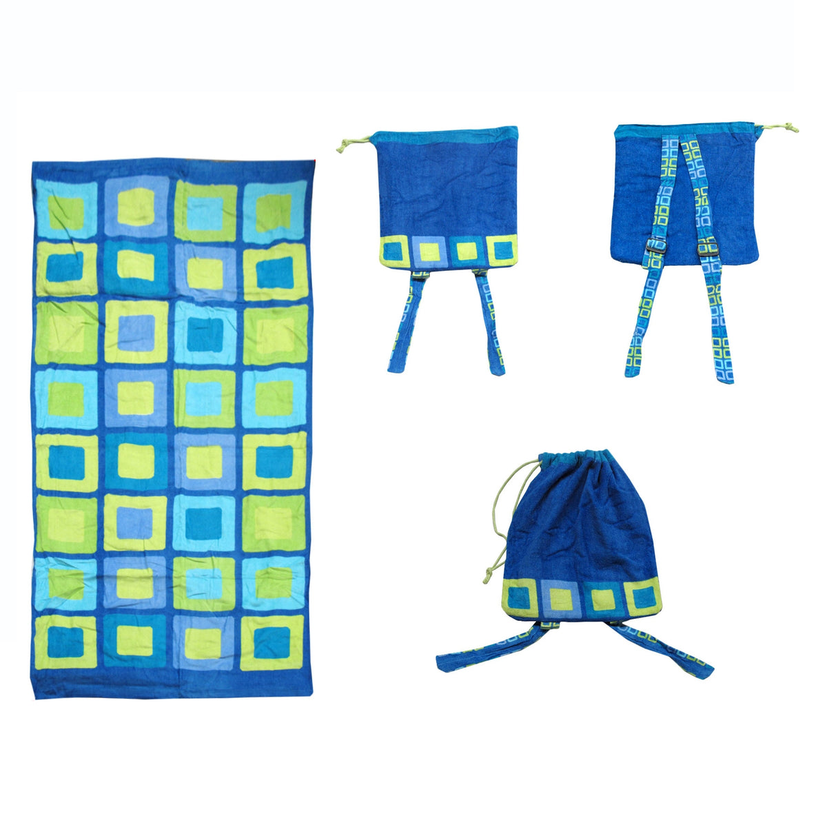 Kids Beach Towel N Bag | Cubes