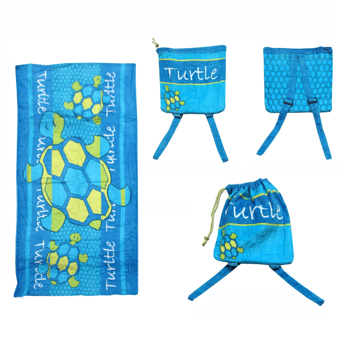Kids Beach Towel N Bag | Turtle