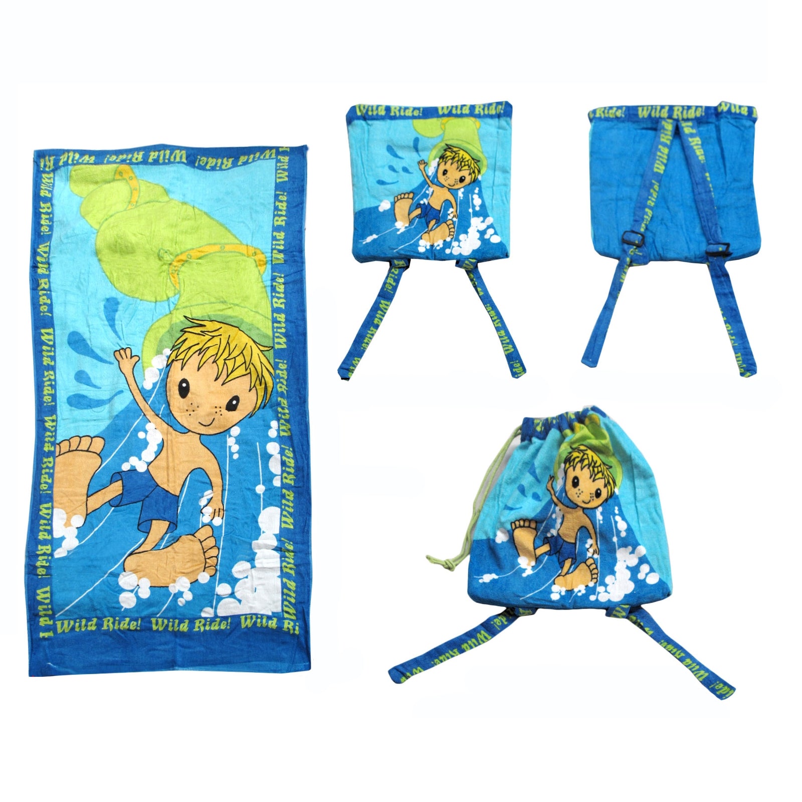 Kids Beach Towel N Bag | Wild Ride