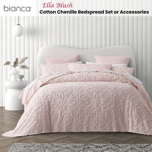 Bianca Ella Cotton Chenille Bedspread Set | Blush Floral | King