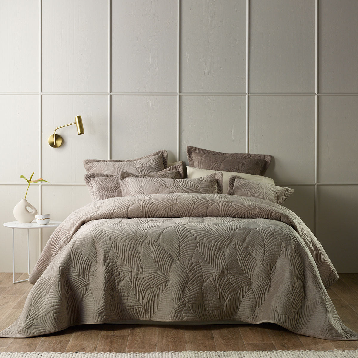 Bianca Kairo Taupe Coverlet Set | Queen/King