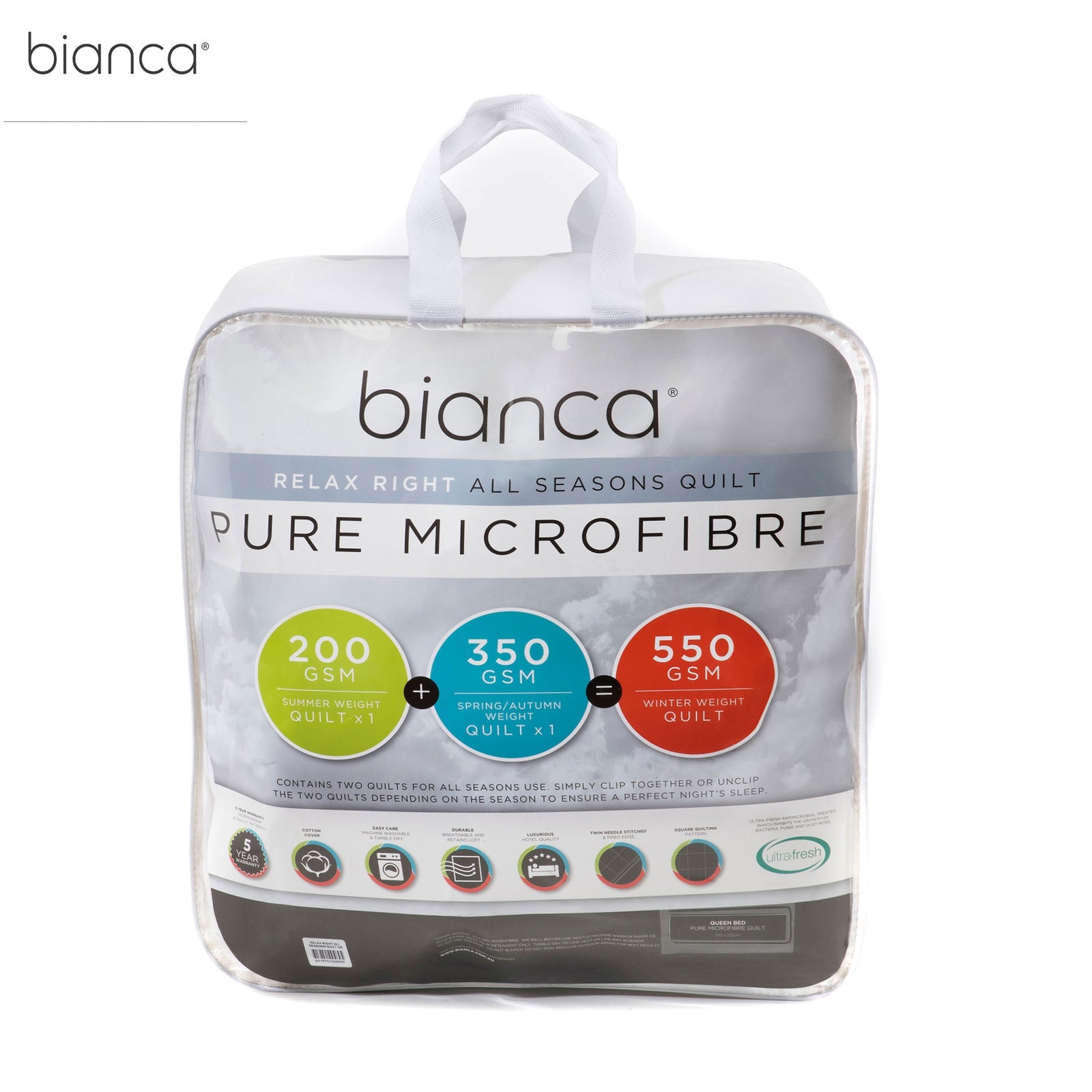 Bianca Pure Microfibre All Seasons Quilt | Queen