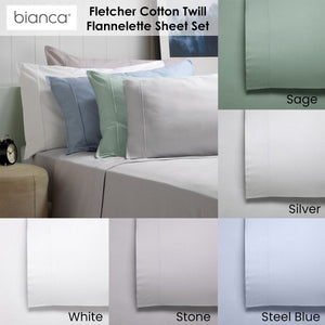 Bianca Fletcher | Flannelette Cotton Sheet Set | Stone | Queen