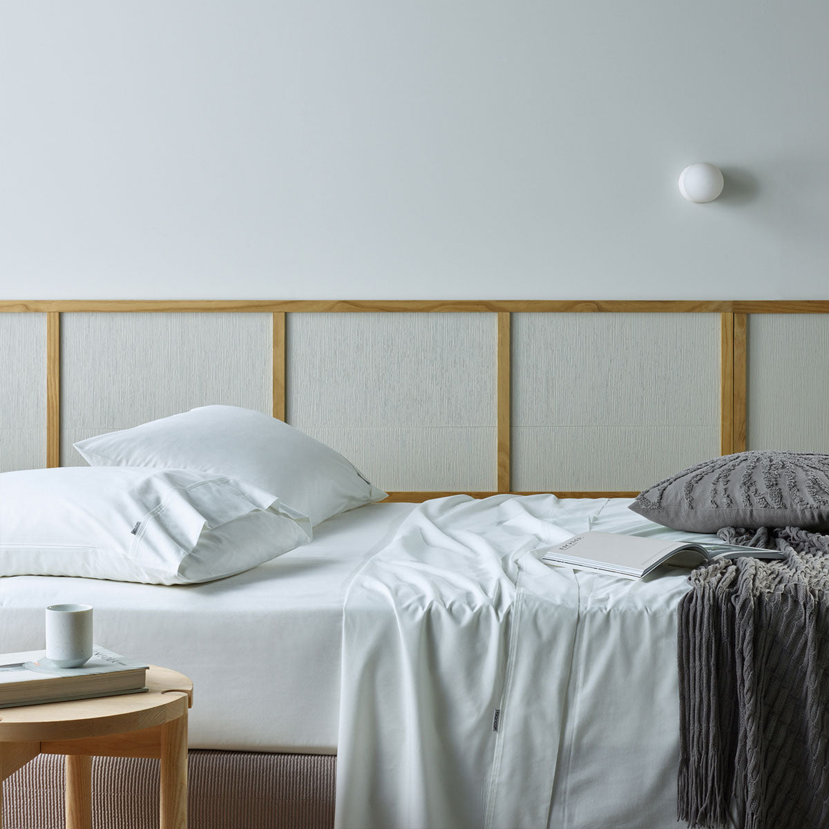 Bianca Natural Sleep | Recycled Cotton and Bamboo Sheet Set | White | Single