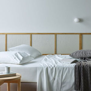 Bianca Natural Sleep | Recycled Cotton and Bamboo Sheet Set | White | Single