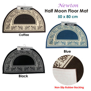 Newton Half Moon Floor Mat | 50 x 80cm | Coffee Colour | Stylish & Durable