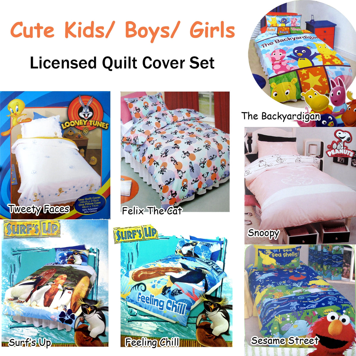 Felix The Cat Quilt Cover Set | Single