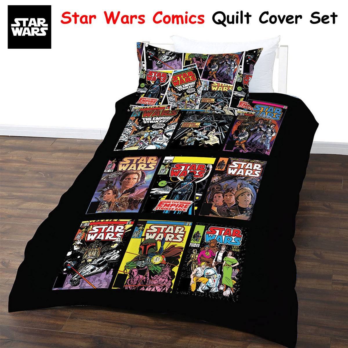 Star Wars Comics Quilt Cover Set | Single