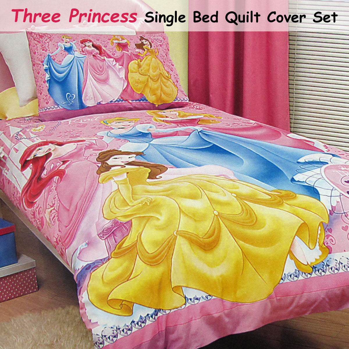 Caprice Disney Three Princesses Licensed Quilt Cover Set | Single