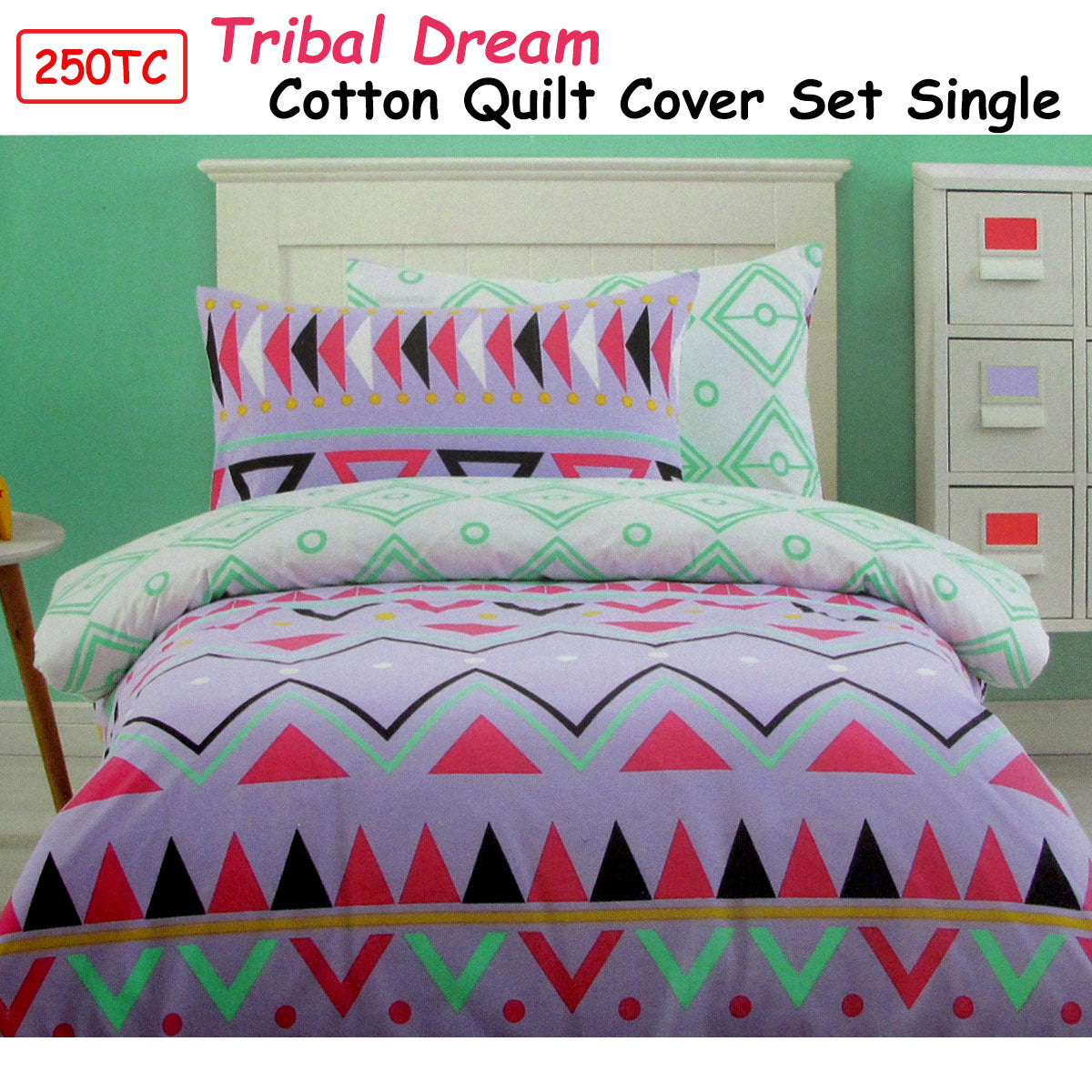 250TC Tribal Dream 100% Cotton Quilt Cover Set | Single