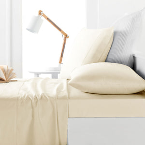 Belmondo 225TC Sheet Set | Cream | King Size | Soft & Breathable