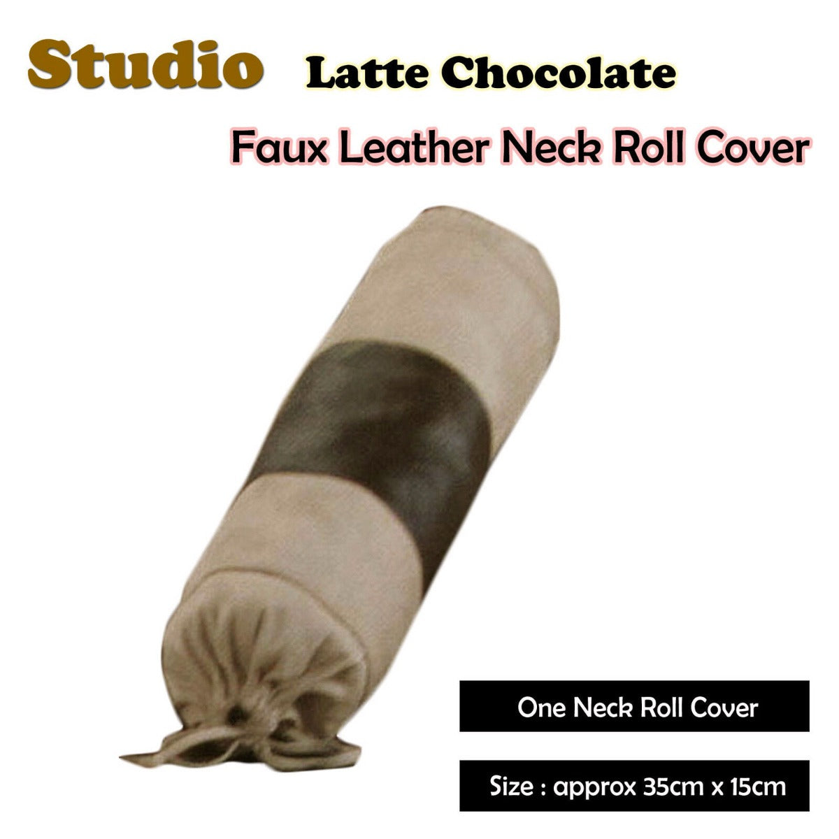 Studio Latte Chocolate Faux Leather | Neckroll Cover