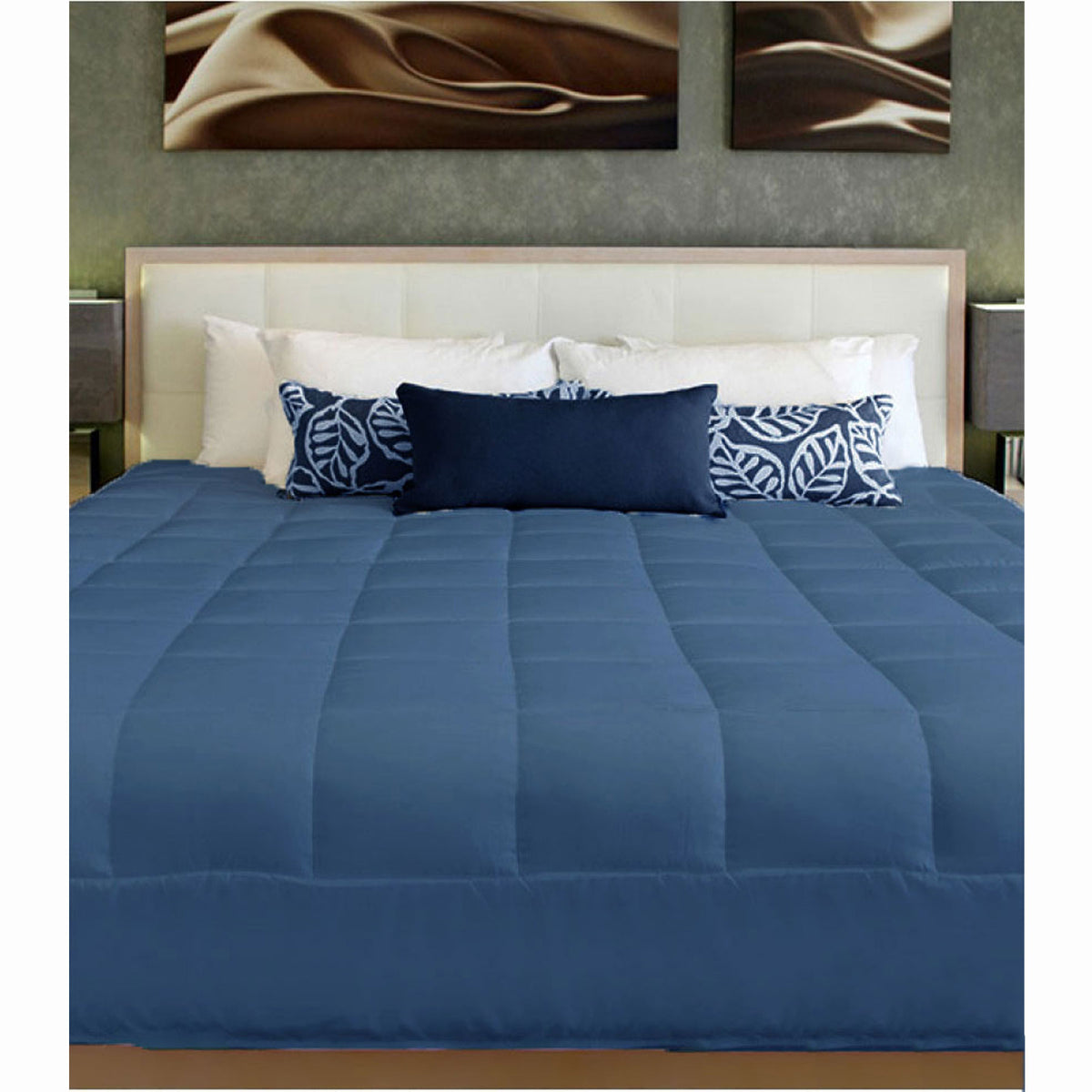 Cushion Quilt | Navy | Single | Comfortable Warmth