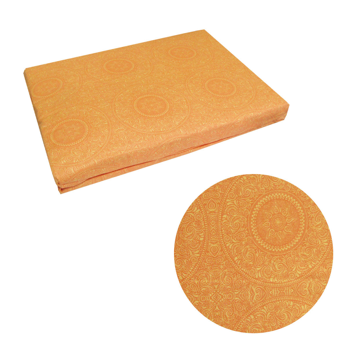 Bazaar Orange Cotton Fitted Combo Set | Double
