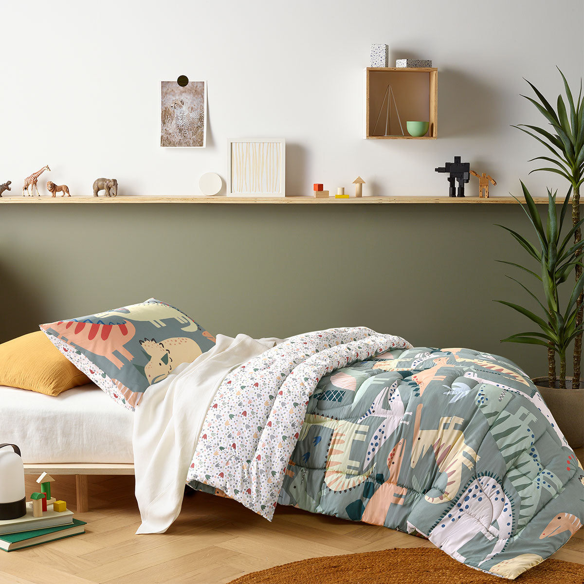 Happy Kids Dino Mania Green 2 Piece Comforter Set | Single