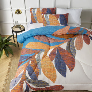 Accessorize Sorrel White Foliage 3 Piece Comforter Set | Double