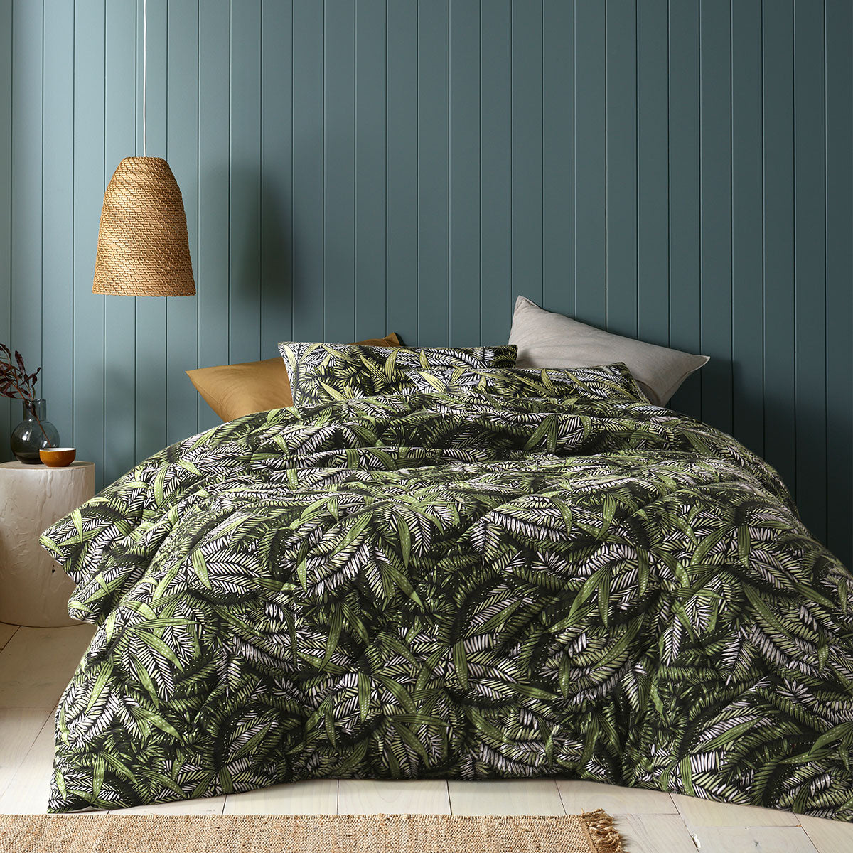 Styx Washed Cotton Printed 3 Piece Comforter Set | Queen