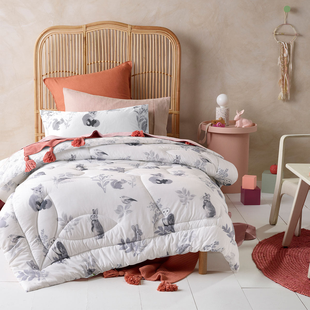 Happy Kids Woodland White 2 Piece Comforter Set | Single