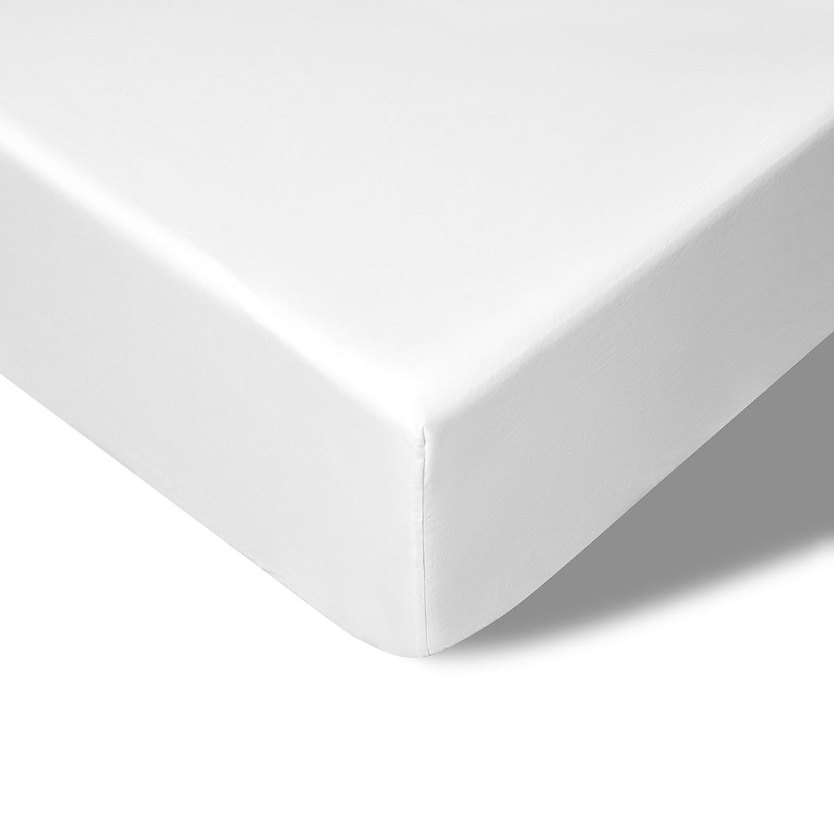 400TC White Bamboo Cotton Fitted Sheet | 40cm Wall | Double