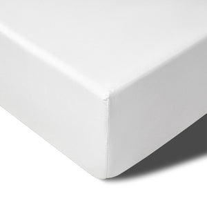 400TC White Bamboo Cotton Mega/Super Fitted Sheet | 50cm Wall | King