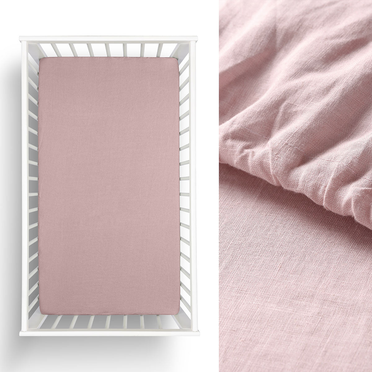 Little Gem | 1 Pc Pale Mauve Hemp Cot Fitted Sheet